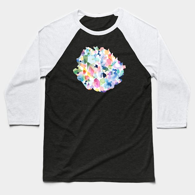 Colorful Crystals Gems and Agates Baseball T-Shirt by ninoladesign